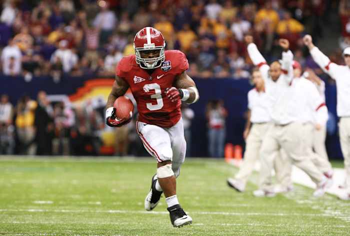 Trent Richardson scores the only touchdown of the 2011 national championship game against LSU